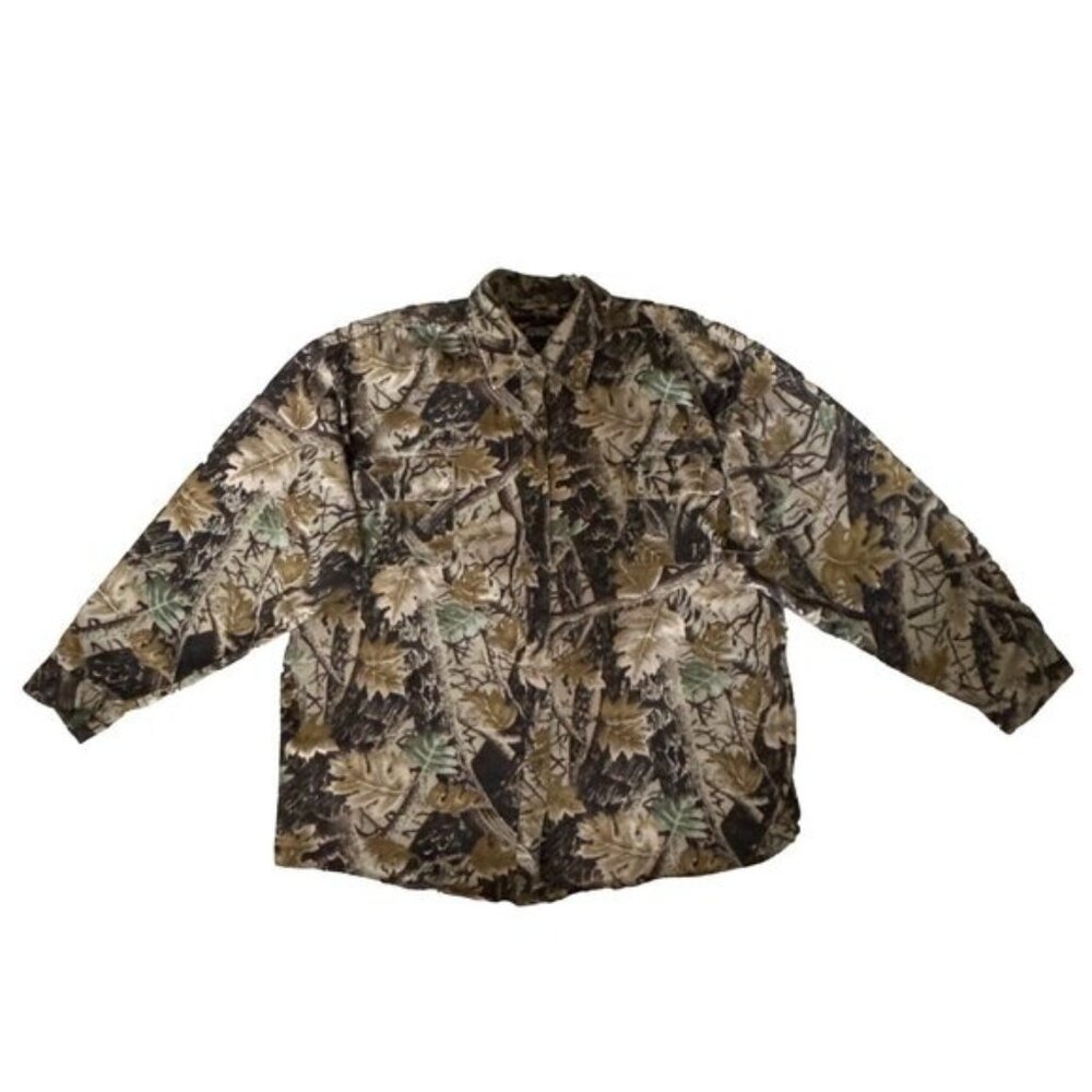 Camouflage Button Up Jacket Master Sportsman SHACKET Thick Camo Hunting XXL